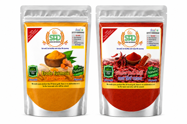 SPD Combo Pack – Red Chilli Powder & Turmeric Powder | 100% Pure & Natural | 200g