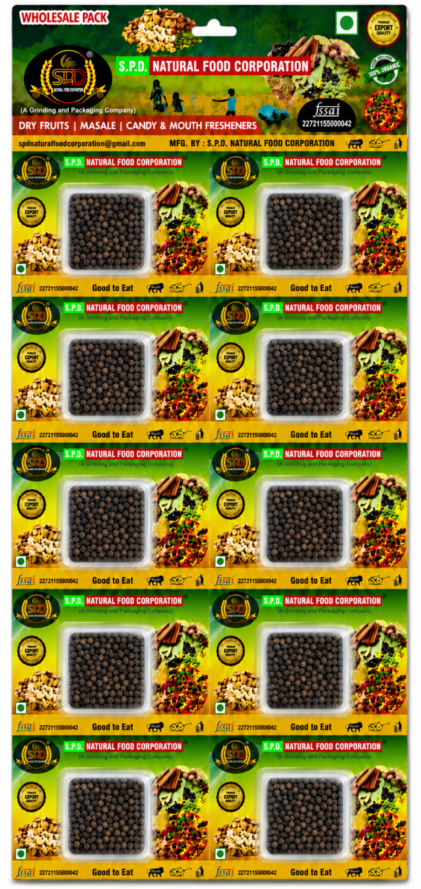 SPD Dry Kali Mirch (Black Pepper) | 12 Pc Blister | 100% Pure & Natural