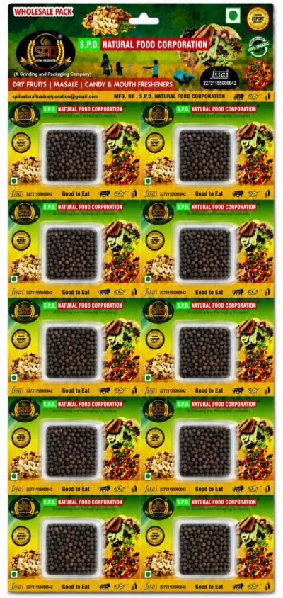 SPD Dry Kali Mirch (Black Pepper) | 12 Pc Blister | 100% Pure & Natural